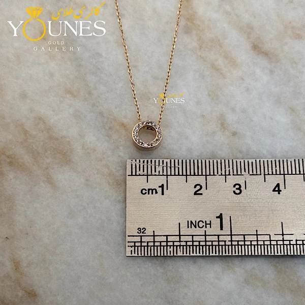 گردنبند طلا دایره نگینی